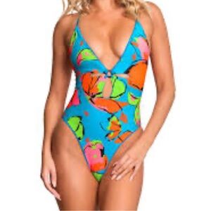 Maaji NWT Ciele One piece Swimsuit Large Reversible Lace Up Cut Outs